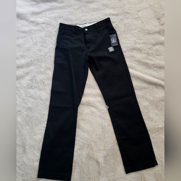 Volcom Women's Black Straight Leg Jeans. Mens Fit As Well Size 25 NWT - Picture 1 of 5